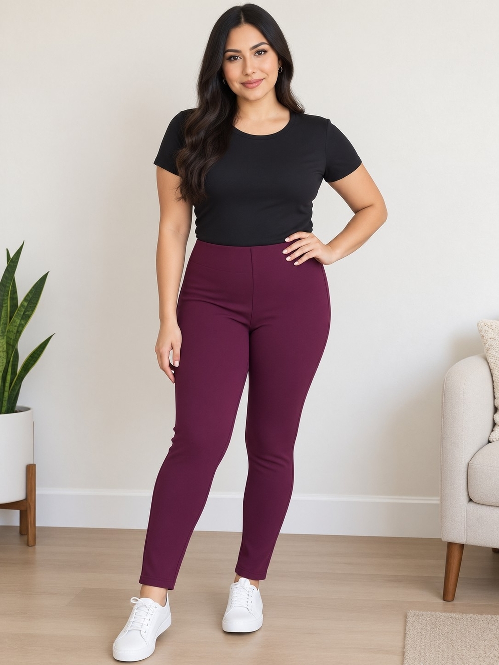 Chico's Womans Ponte Ankle Leggins Size 1 (8)